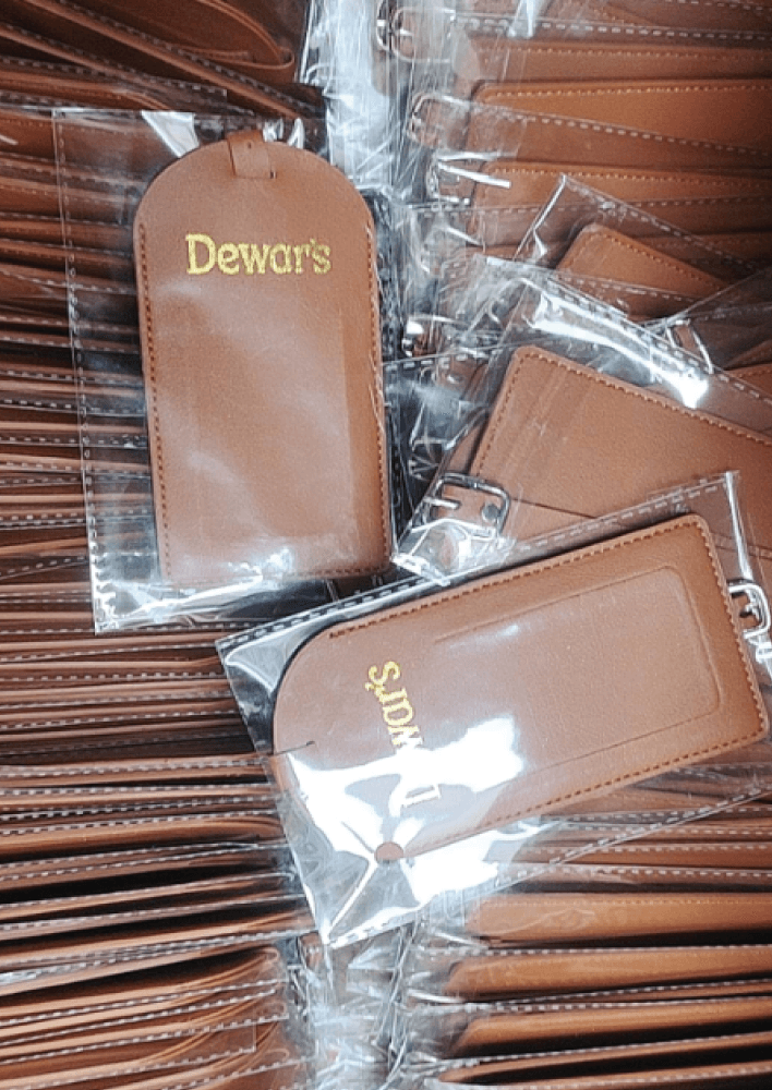 Custom printed leather luggage tags